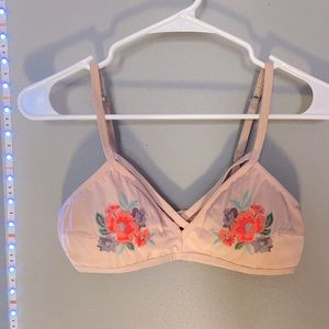 Hollister Pink Floral Criss Cross Bralette